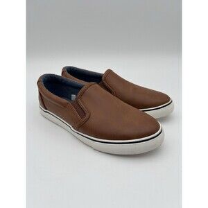 Cat And Jack Boys 3 Slip On Sneakers Brown Loafers Barely Worn